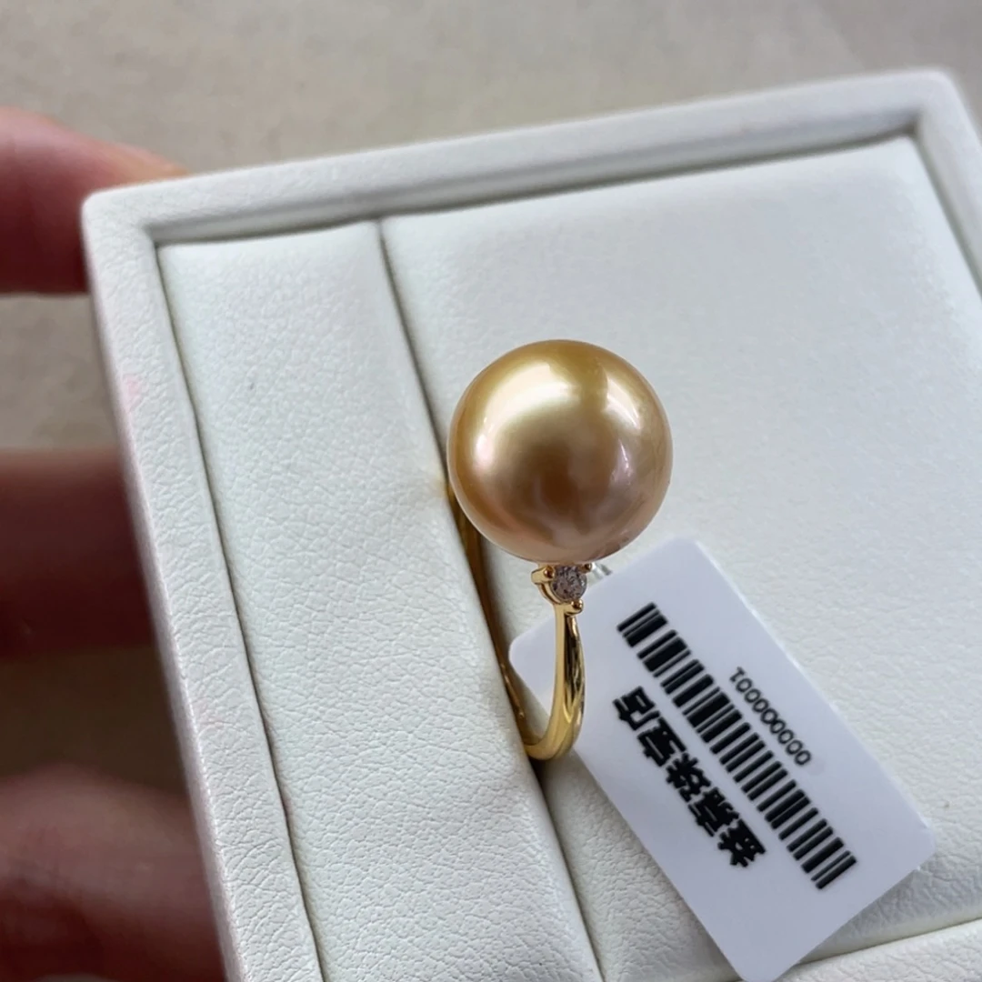 戒指银S925镶嵌海水珍珠12.4mm
