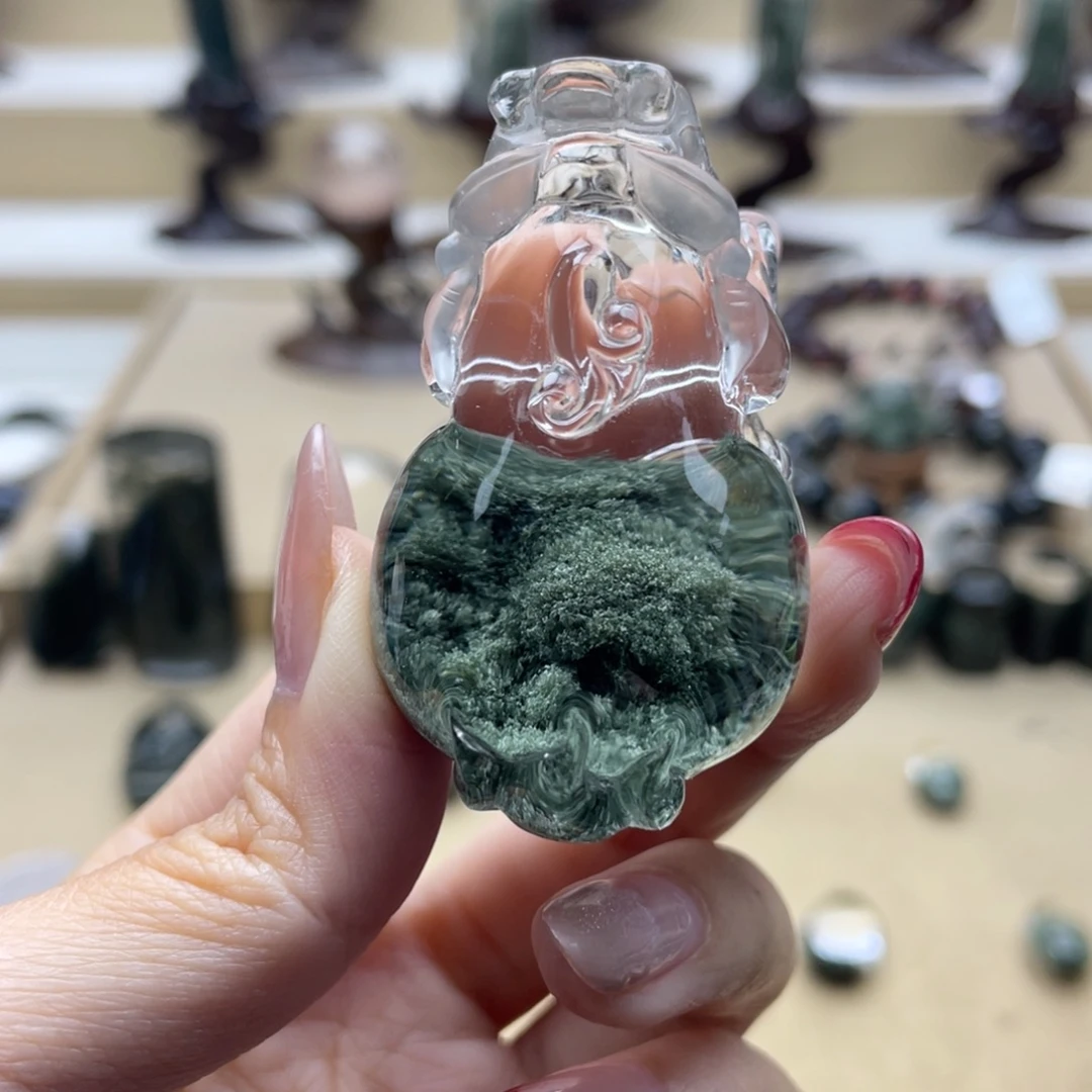 未镶嵌水晶颈饰绿幽灵貔貅摆件