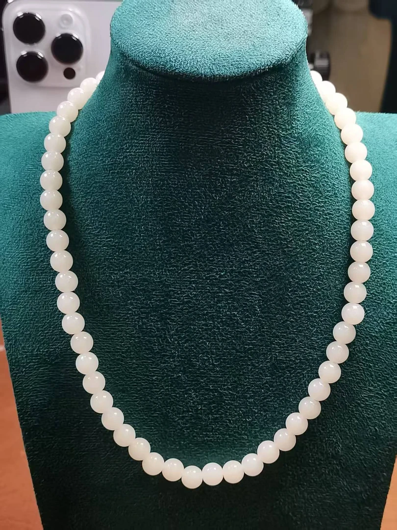 C266贝壳海云母卡0.8长串双圈项链