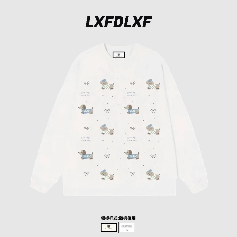 断码清【长袖-Blue狗】门店货LXFDLXF原版直喷 宽松版型长袖T恤