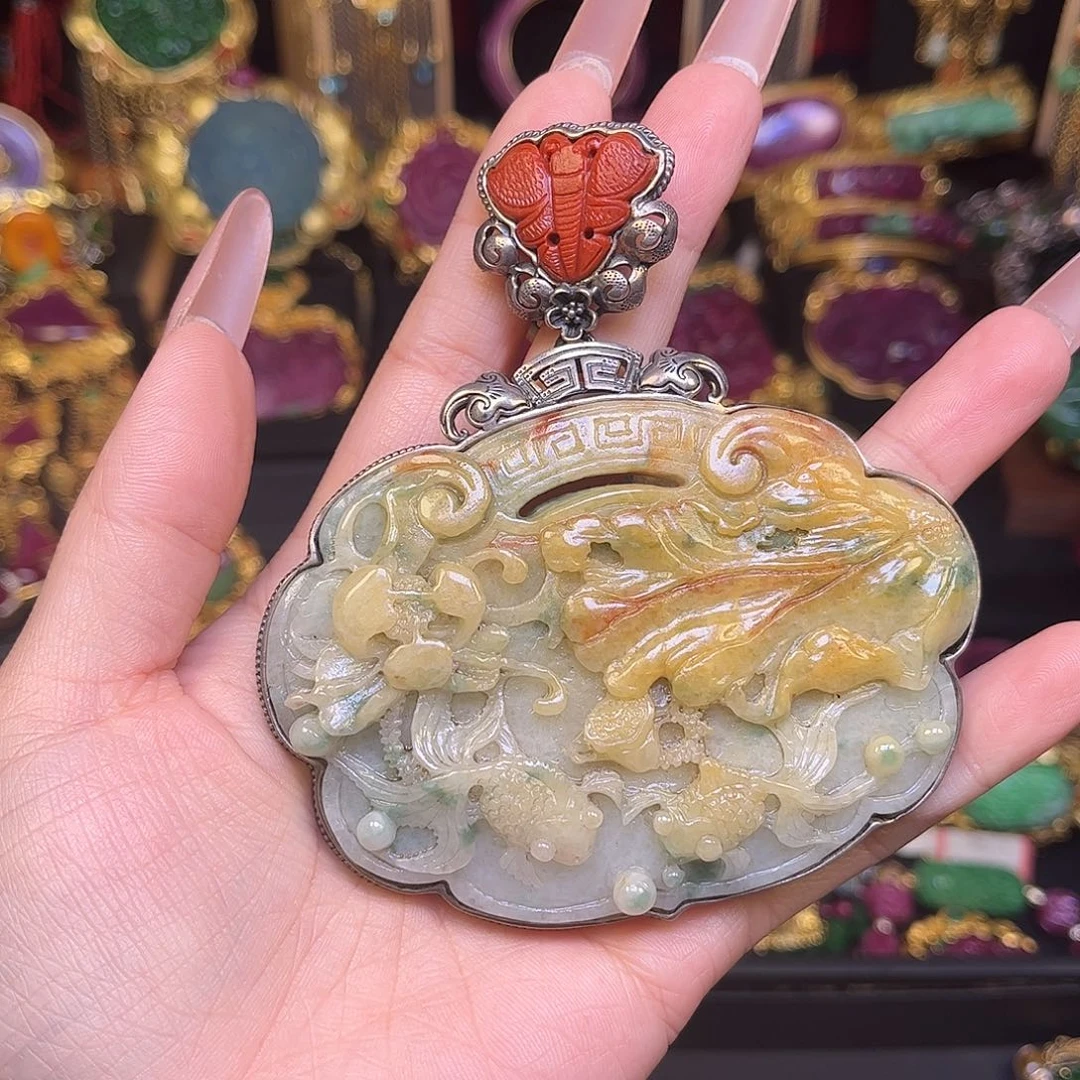 翡翠银S925镶嵌颈饰