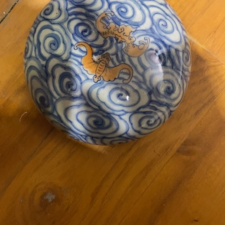 青花瓷景德镇手绘祥云印尼盒