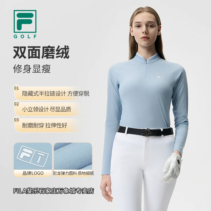 Fila/斐乐【高尔夫双面磨绒】女春季速干运动长袖套头衫A11W515210F