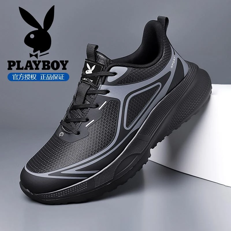 花花公子老爹鞋子男款爆款2025新款冬季防滑跑步运动休闲厚底男鞋