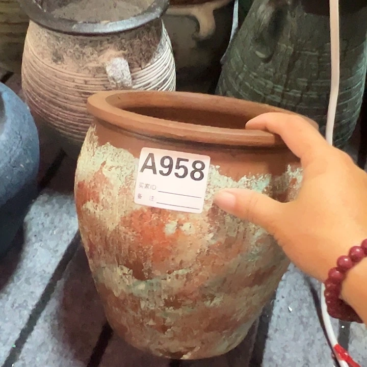 粗陶盆有孔高20口19