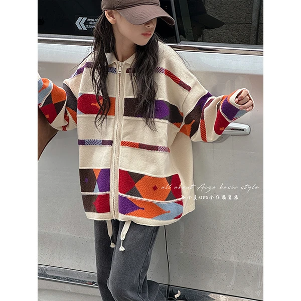 K25150韩国童装女童针织开衫秋冬装新款洋气加厚儿童上衣毛衣外套