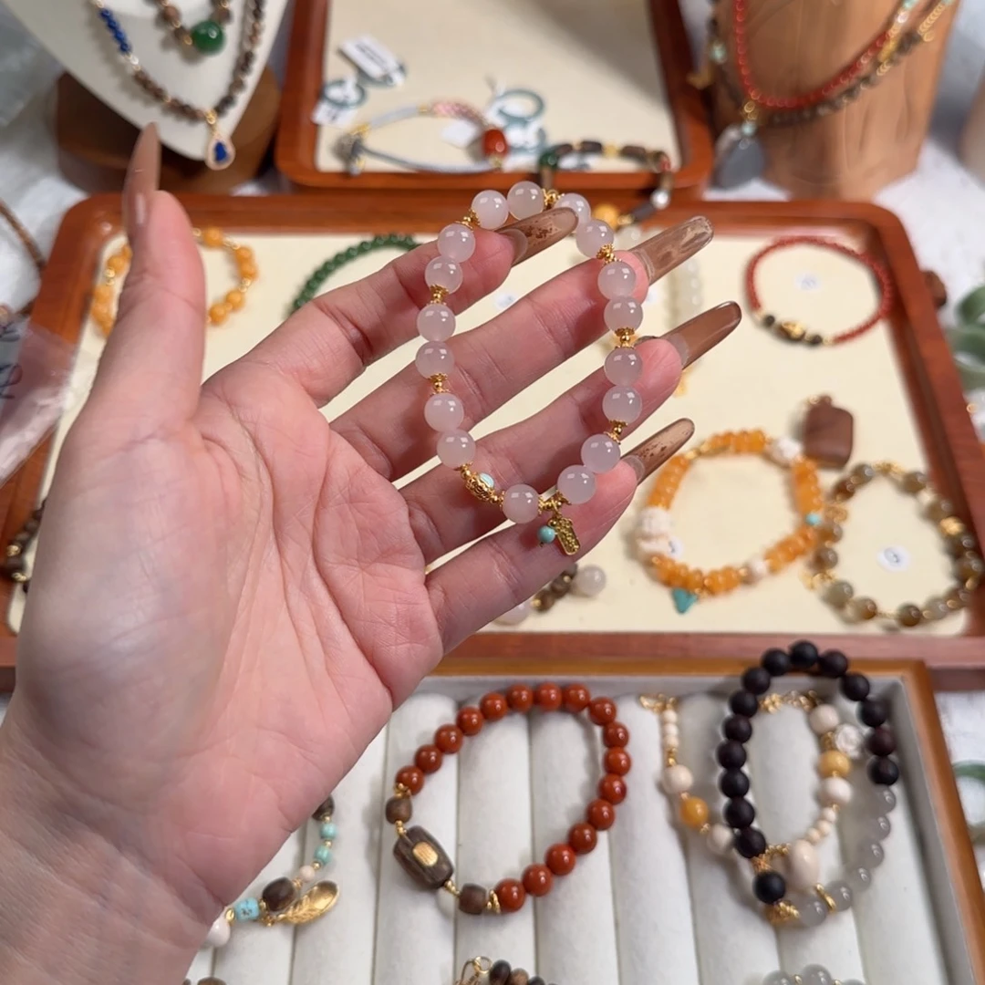 和田玉手串未镶嵌清****9