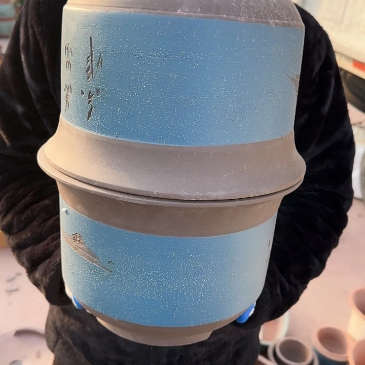 紫砂花盆瑕疵23.14口口