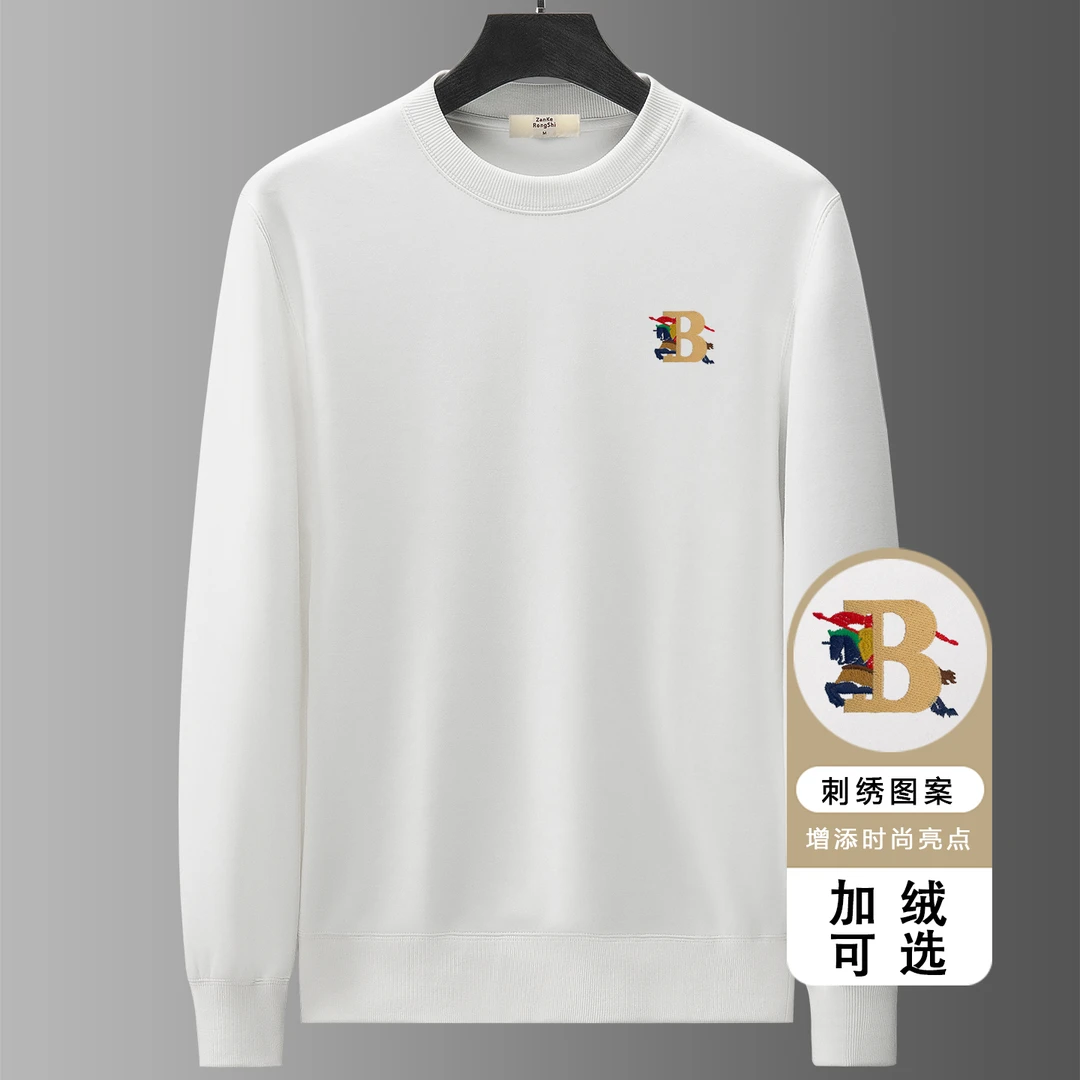 蒙鲁巴恩轻奢高端卫衣男新款潮流创意彩刺绣秋冬厚款纯棉上衣打底