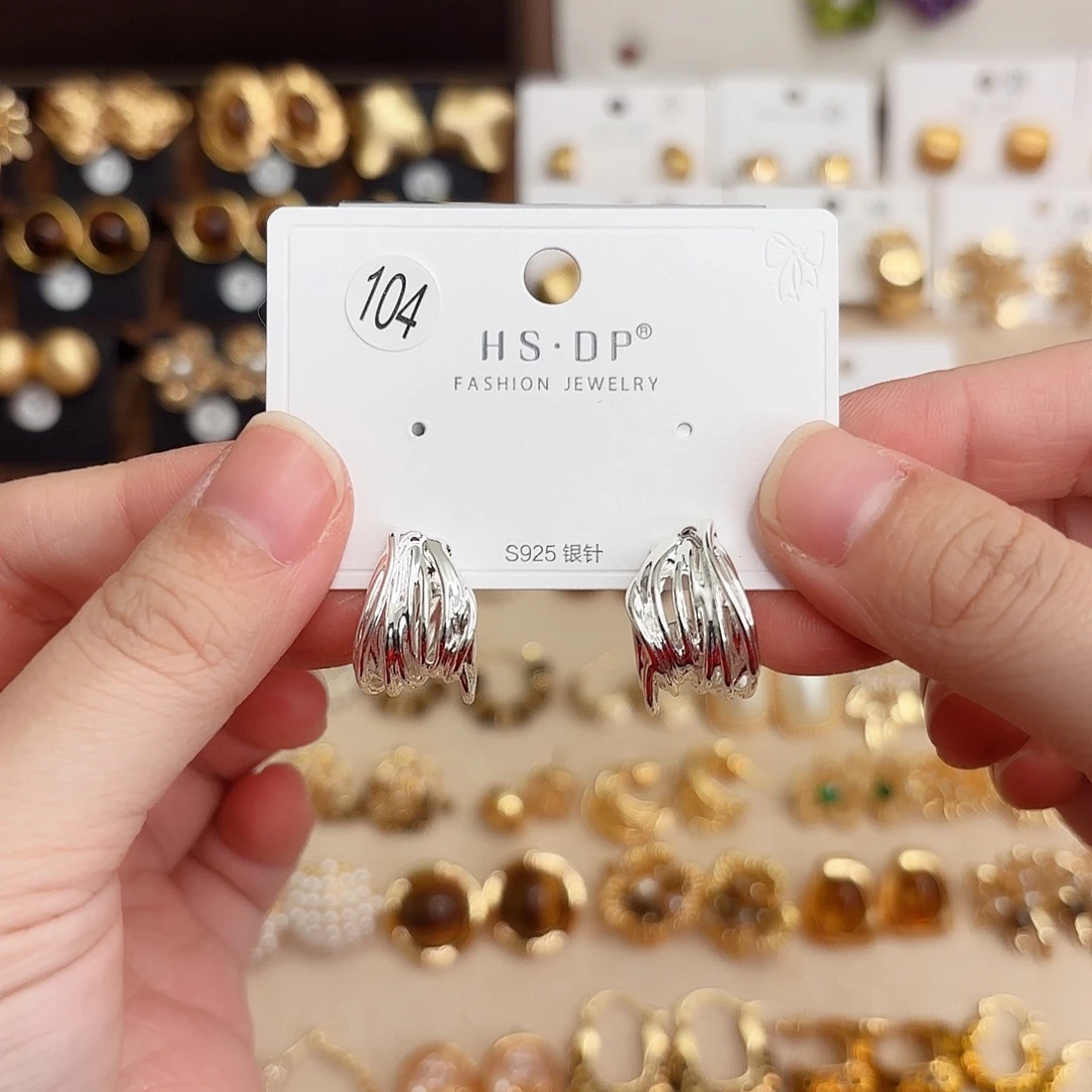 锆石纯铜合金C圈耳环