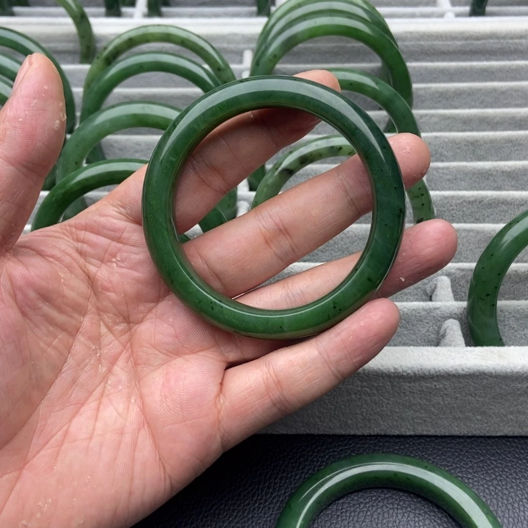 和田玉（碧玉）未镶嵌手镯34-58.7