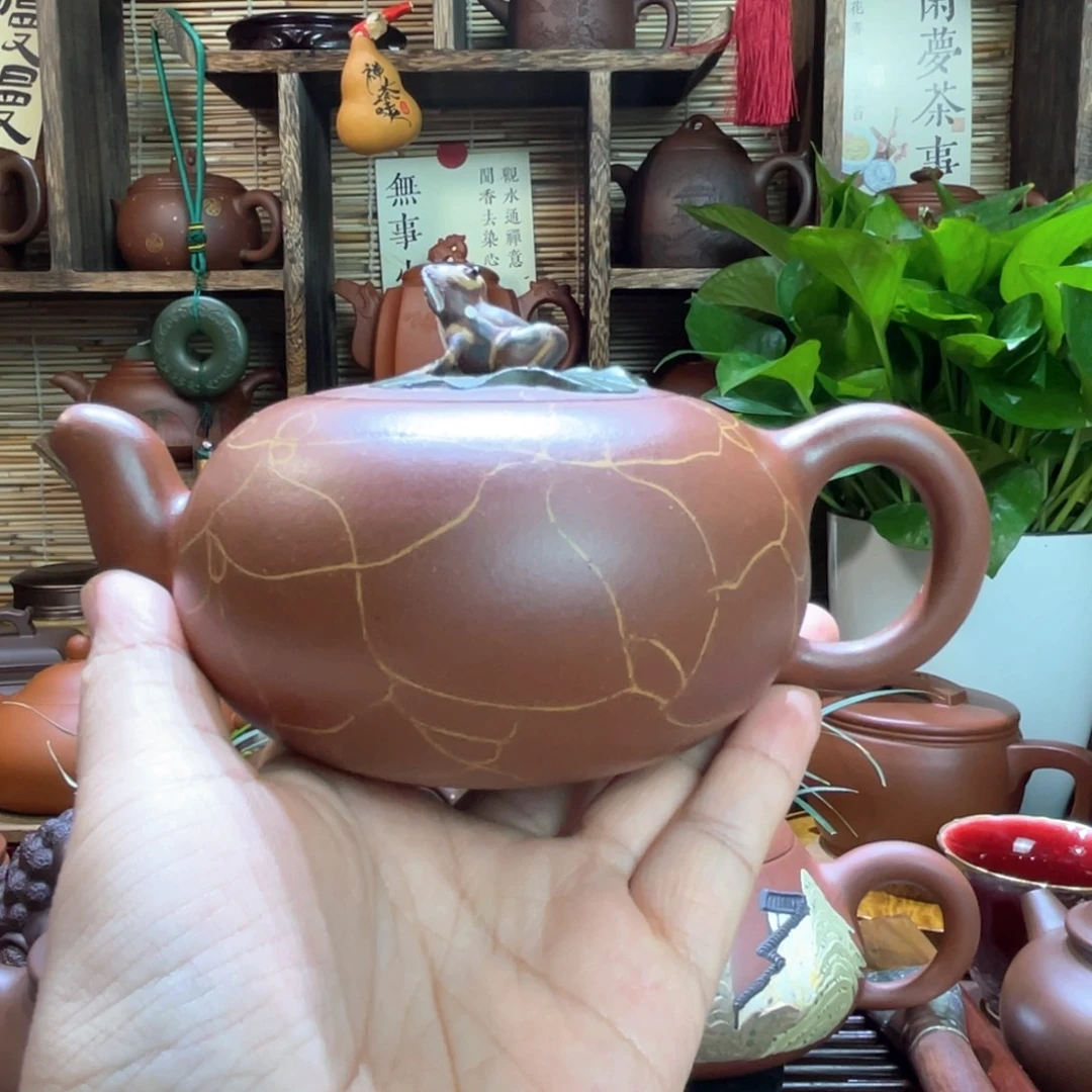 茶壶紫砂蛙趣清水泥300毫升