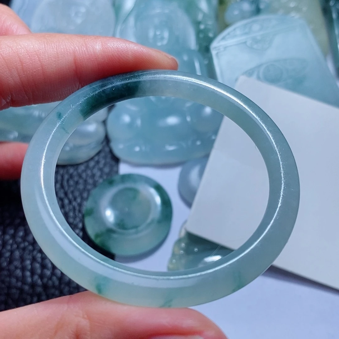 定制翡翠未镶嵌毛货付款后确认抛光内径44