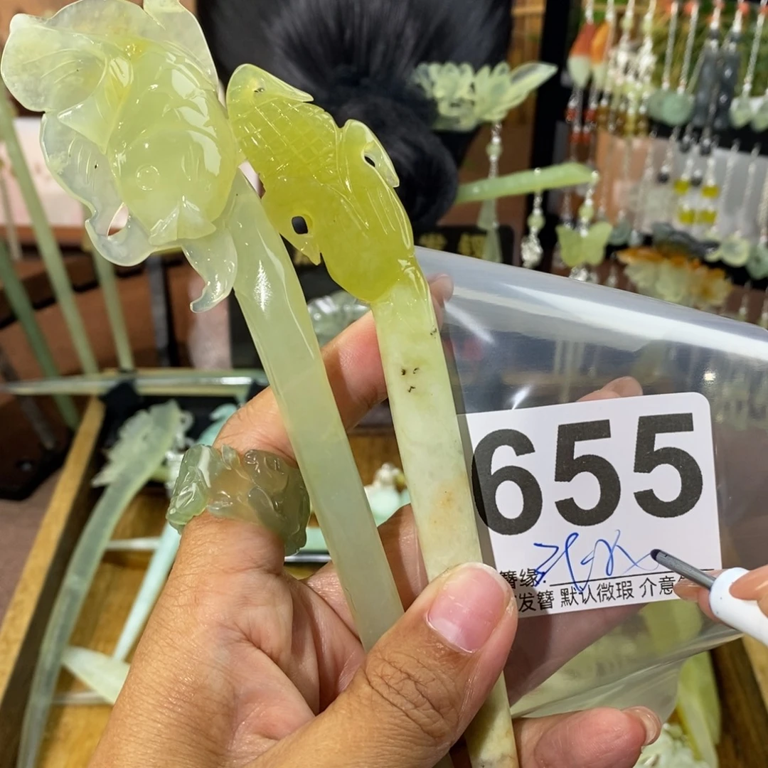 ꧁***꧂未镶嵌蛇纹石玉发饰