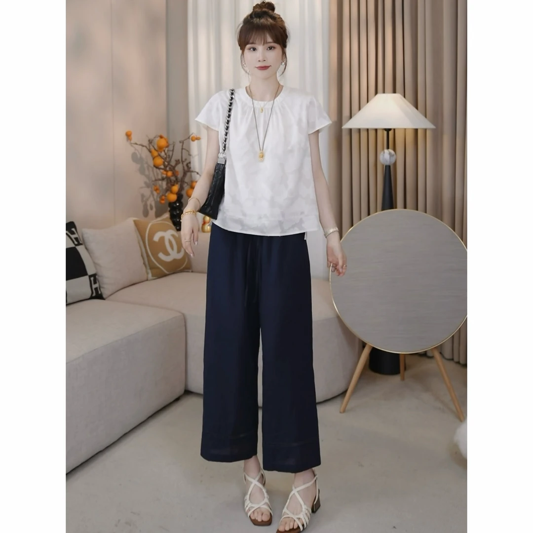 LMENY空气麻裤～莱赛尔亚麻垂感显瘦九分休闲裤25BK037