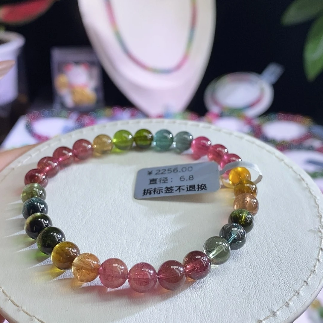 未镶嵌手链碧玺艳丽