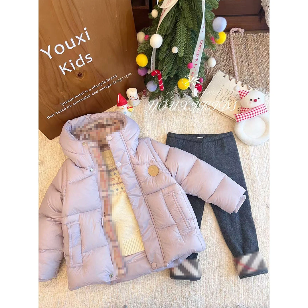 现飞飞家芋泥奶冻25秋冬女童可拆卸袖子两穿加厚连帽鹅绒服FF3094