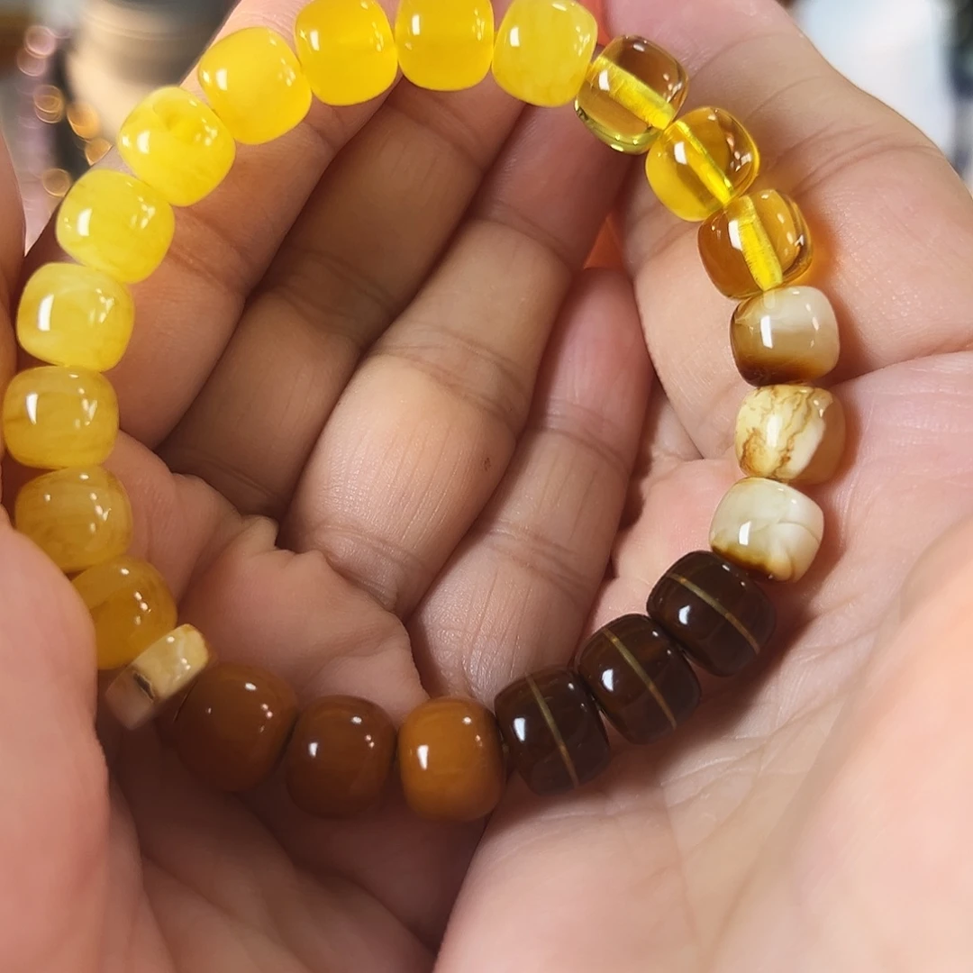 琥珀未镶嵌手链琥珀蜜蜡设计款手串