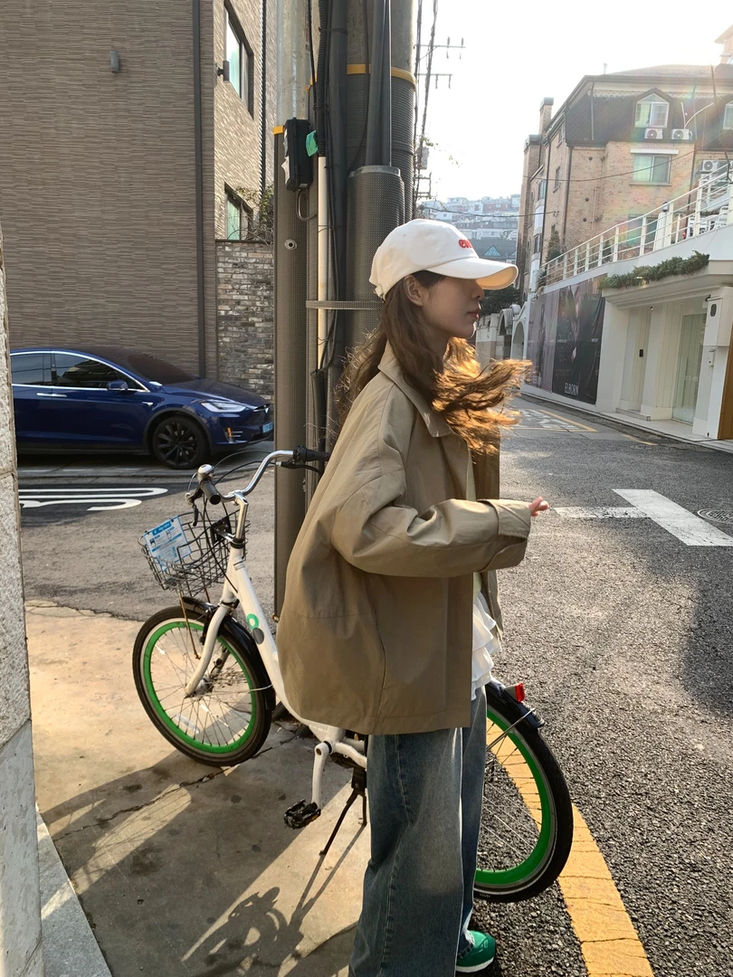 “LETTUCE SUN ”「中古千金」早春进口面料定染色风衣外套女