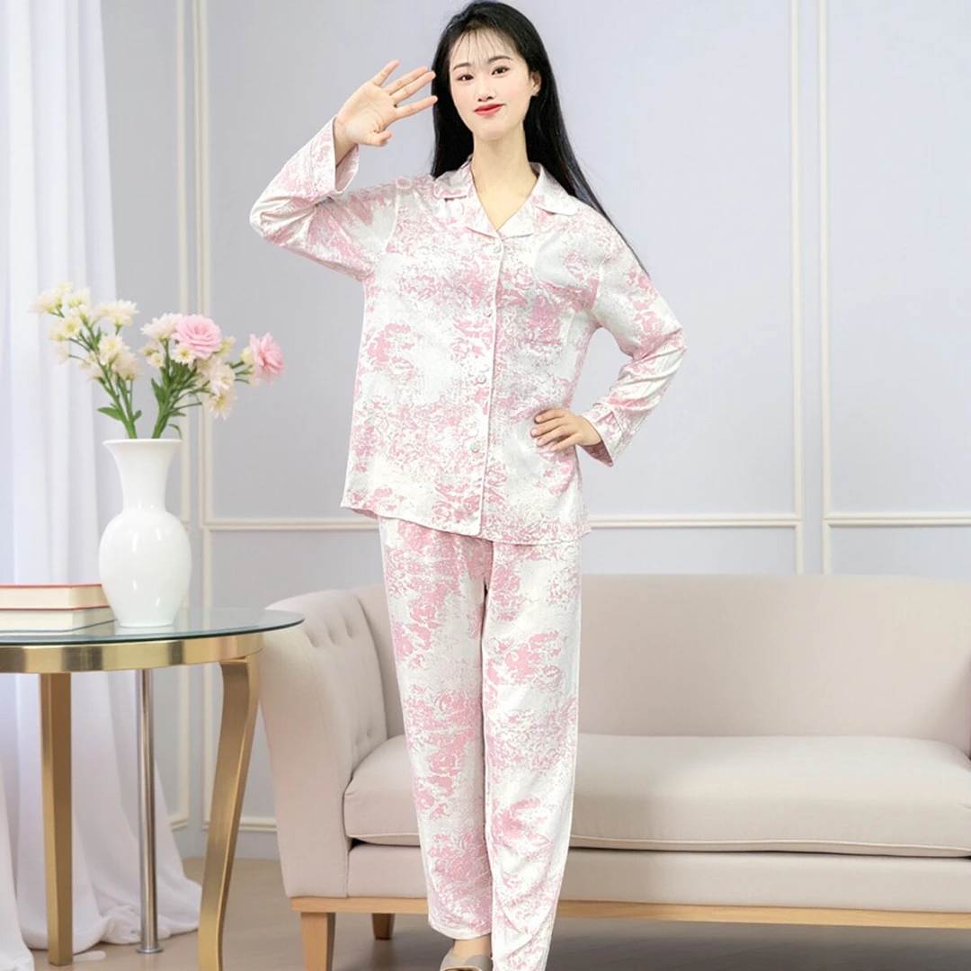 睡衣女款2025新款夏棉绸不带胸垫大码薄款冰丝可外穿家居服Y156