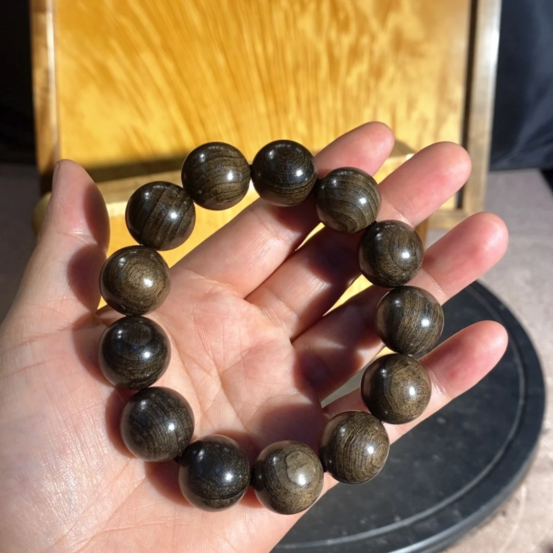 金丝楠金丝楠木乌木手串1.8