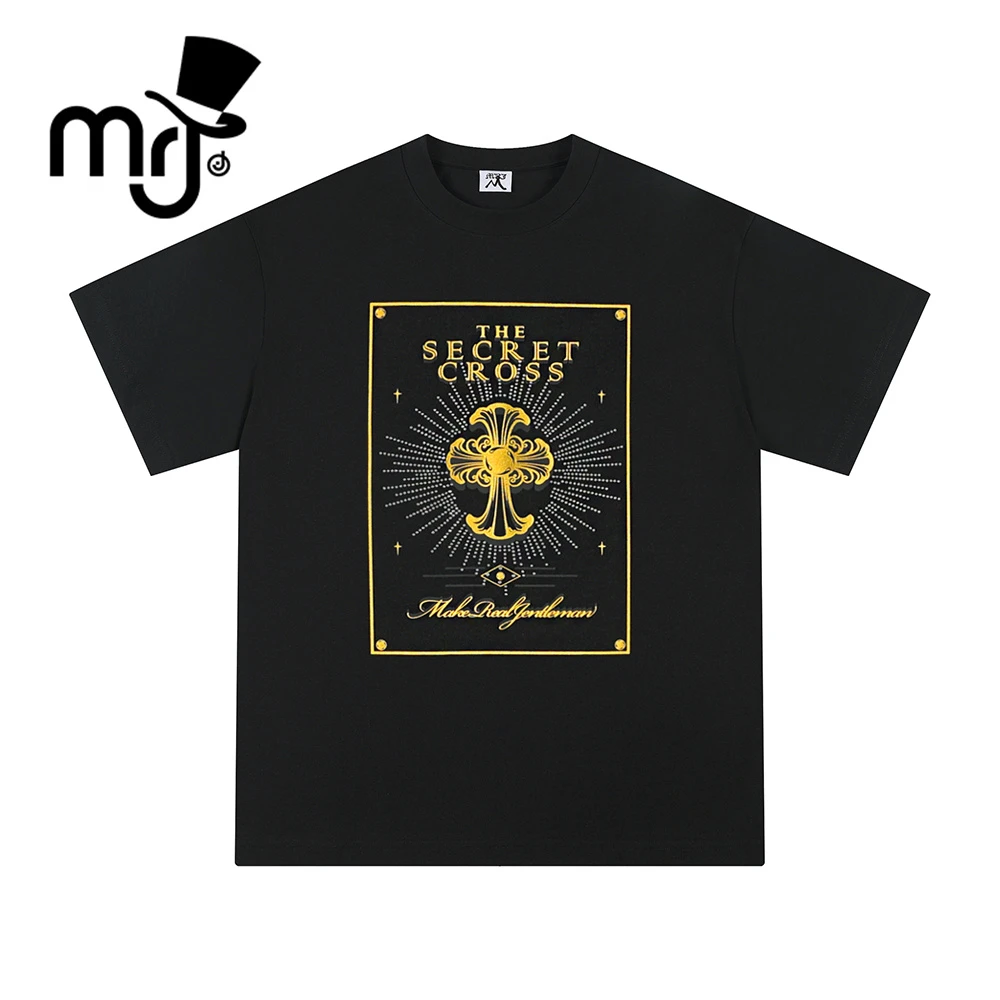 MRJ周杰伦原创品牌GOLDENSECRET系列烫金烫钻美式T短袖T恤