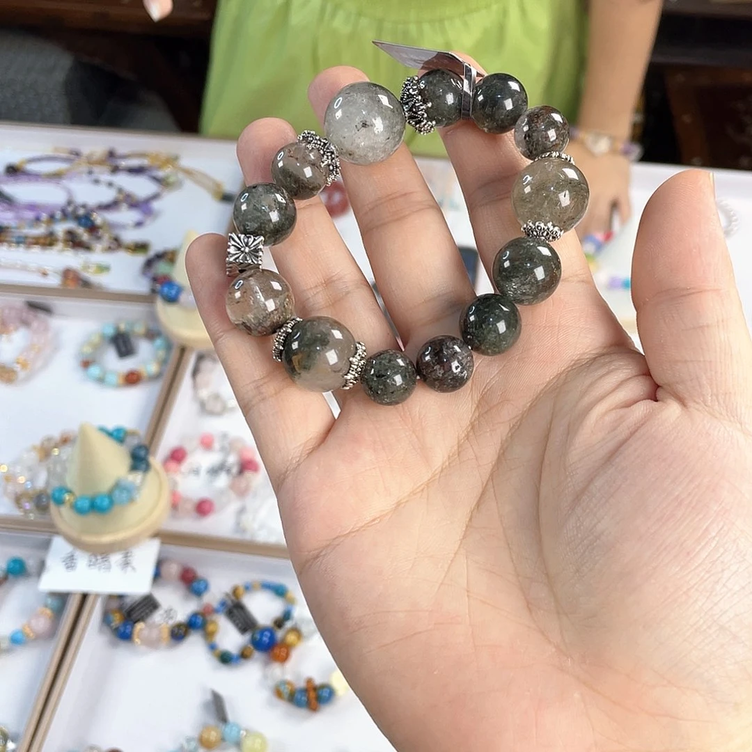 水晶手链银S925镀金镶嵌