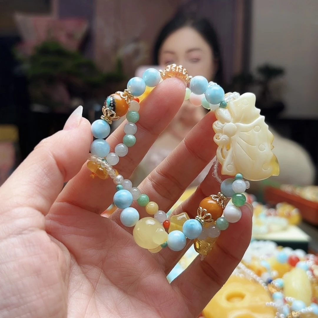 琥珀手链未镶嵌铃***天琥珀