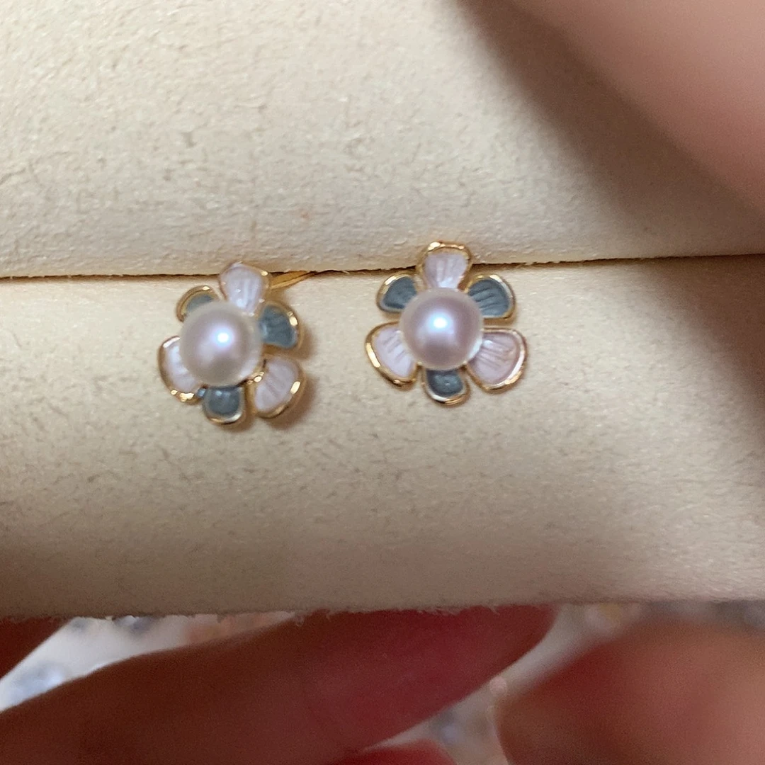 淡水珍珠耳饰合金