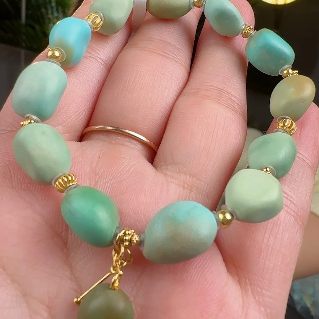 绿松石珠宝奇石18K金镶嵌