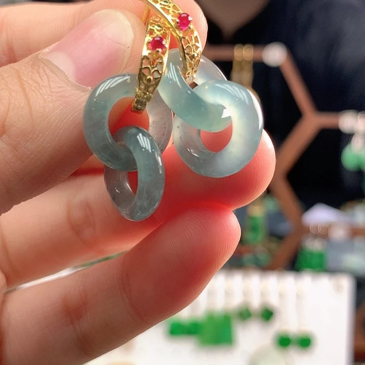 翡翠银S925镶嵌耳饰耳饰