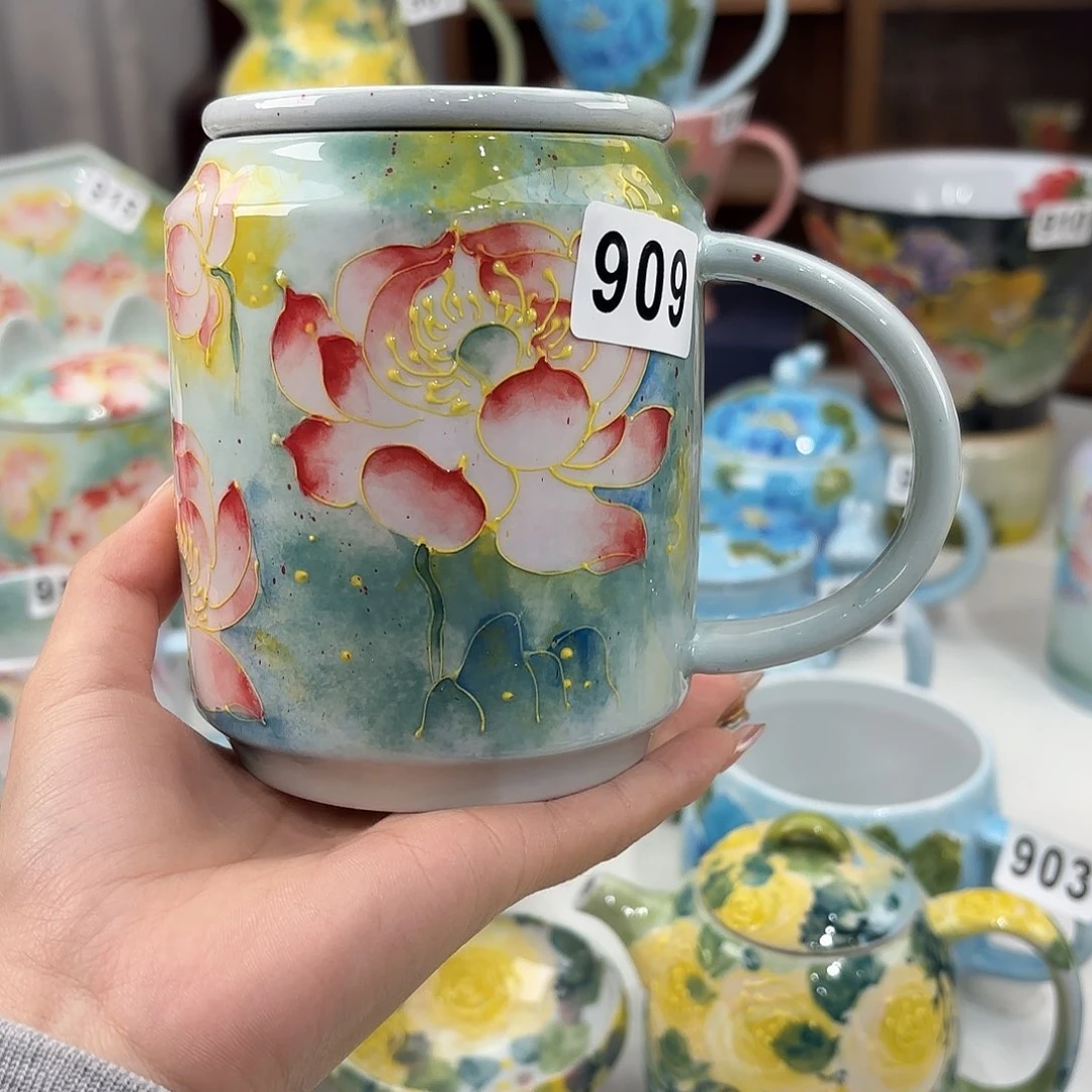 景德镇手绘高温釉下彩陶瓷茶具