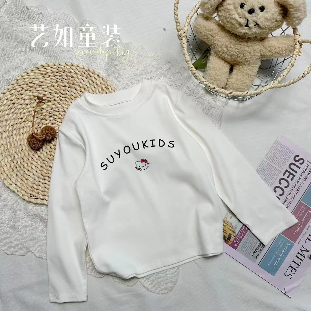 番茄家*【舒适单品】秋季上新韩系卡通百搭白T上衣D-H58