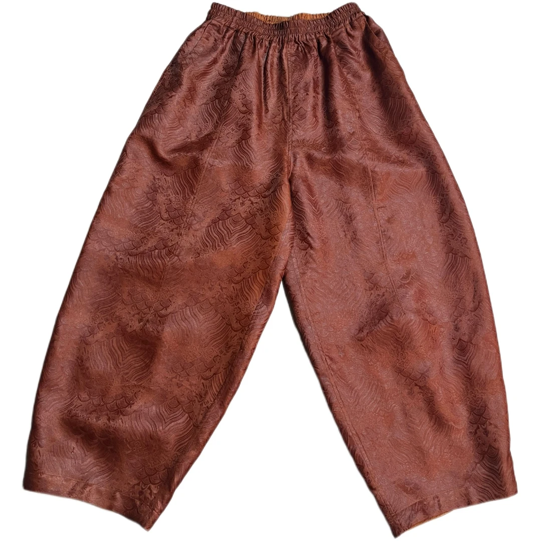 【江水海牙】40姆米红云纱双面双穿休闲百搭花苞裤