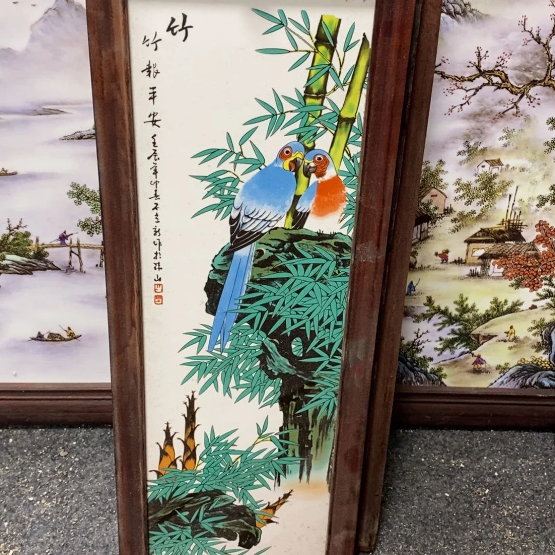 瓷片53*21*1景德镇瓷板画柴窑烧制