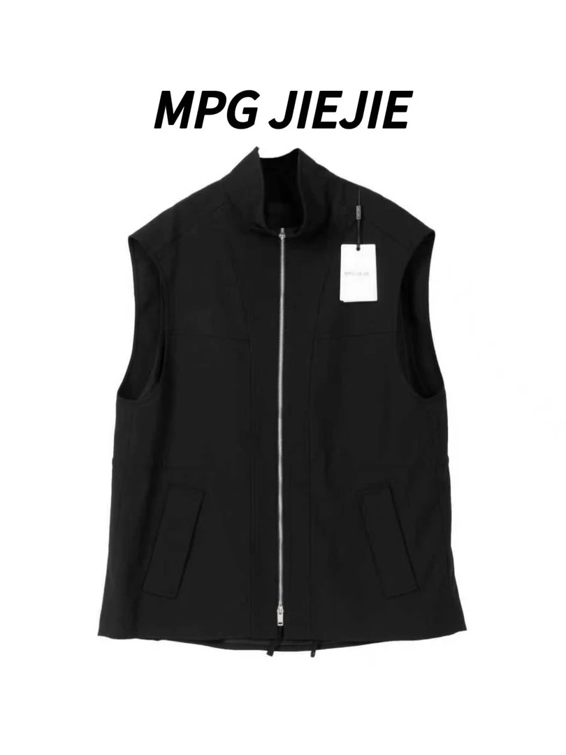 MPG JIEJIE【酷飒风姿】显瘦马甲秋款时尚莱赛尔醋酸宽松马夹