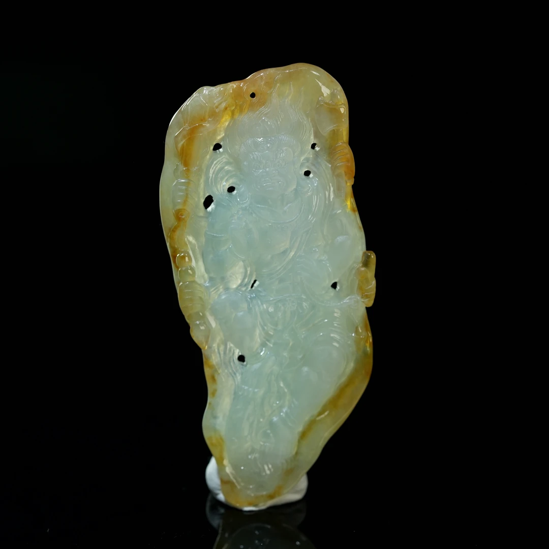 YQR023  大黑天  翡翠挂件