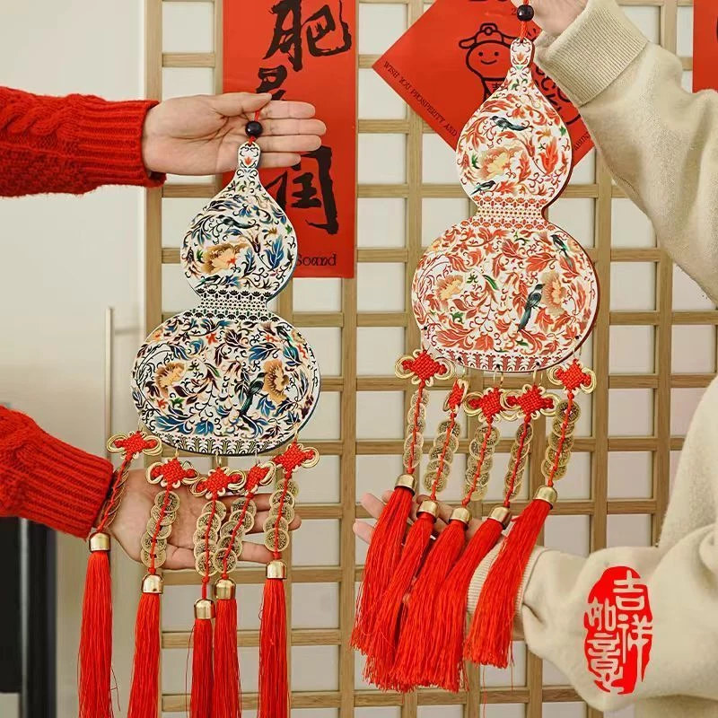 喜上眉梢挂件入户大门上福禄葫芦挂件新年客厅玄关吉祥中国结挂饰