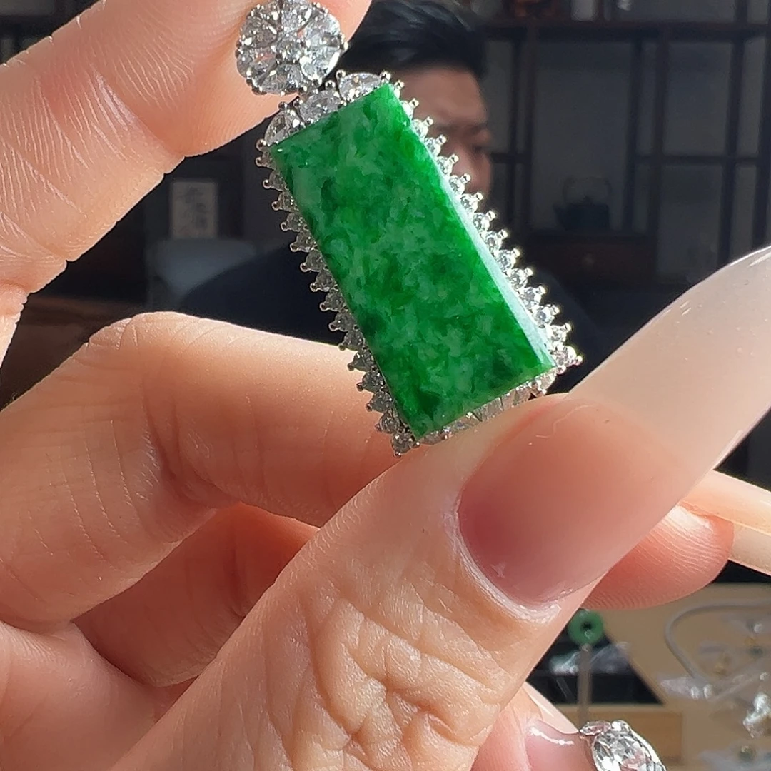 翡翠银S925镶嵌颈饰吊坠