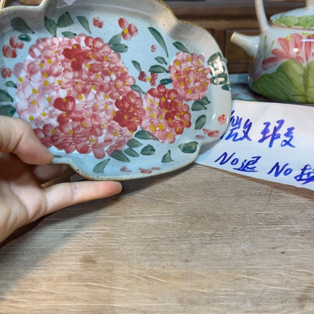 壶素浅陶瓷手工手绘