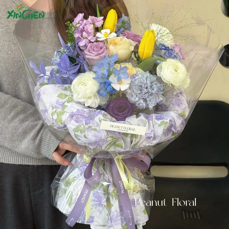 40克加厚花满筑印花牛奶棉花艺花束鲜花手工纸 欣辰鲜花包装材料