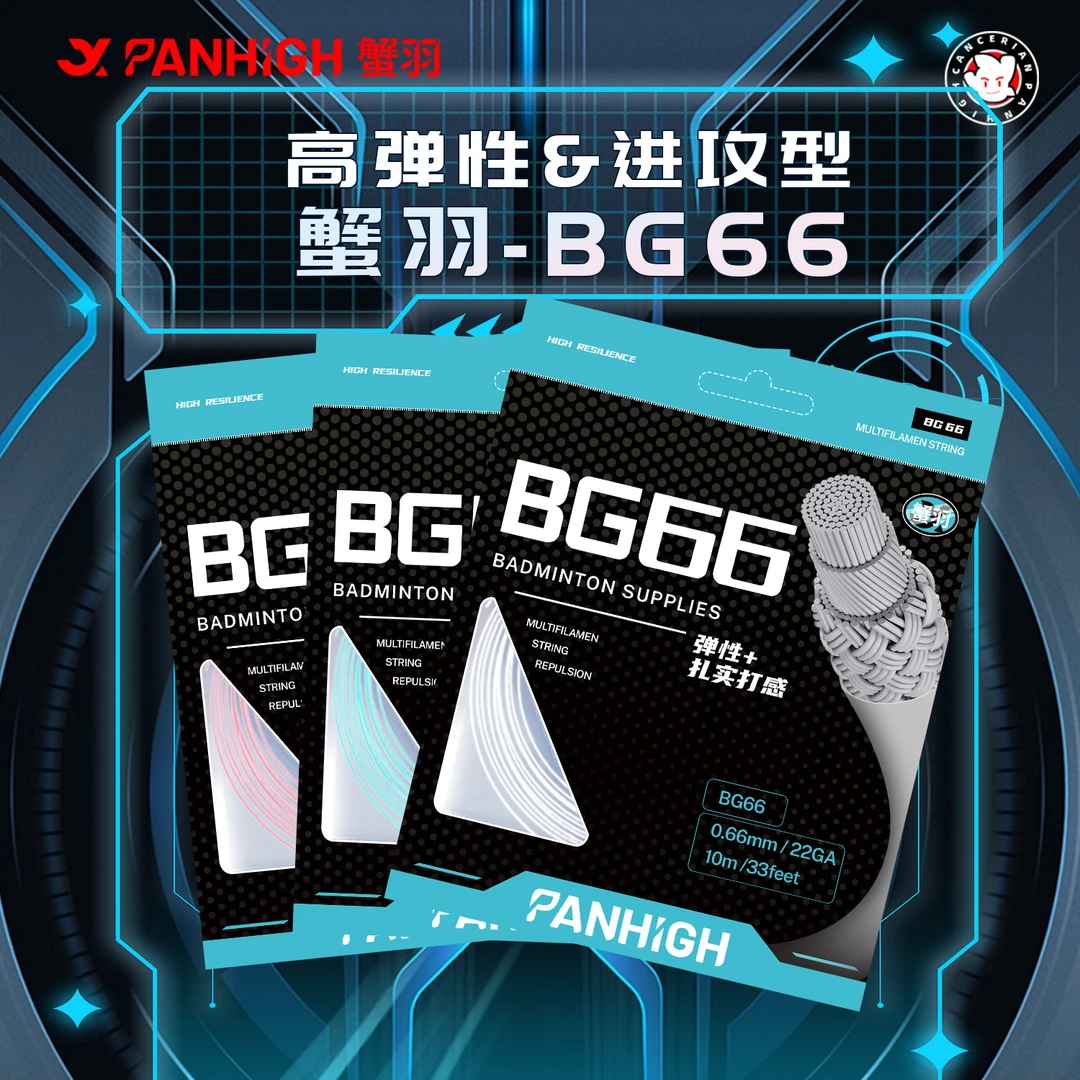 XIEYU/蟹羽BG66羽毛球线高弹耐打控球专业进攻型高磅羽毛球拍线
