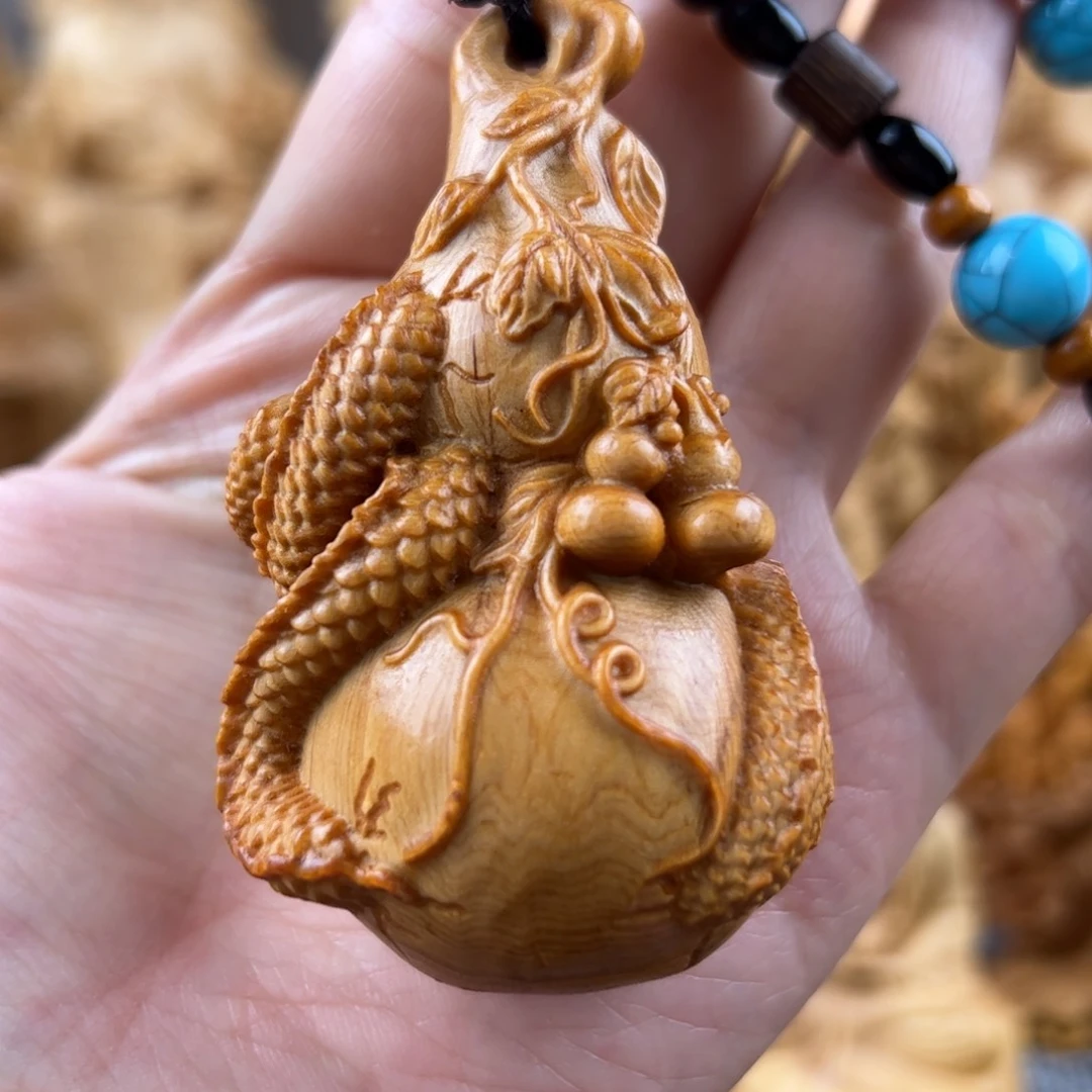 柏木（崖柏）崖柏木龙葫芦木雕工艺品