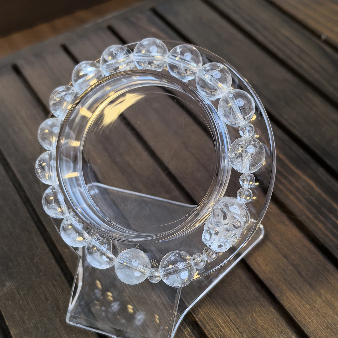 【白水貔貅】天然水晶白水晶貔貅轻奢时尚设计款女神手链手串A034