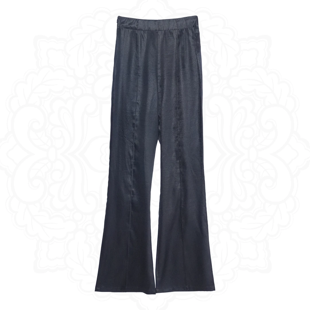 【淮之】QY10079 香云纱简约百搭休闲喇叭裤