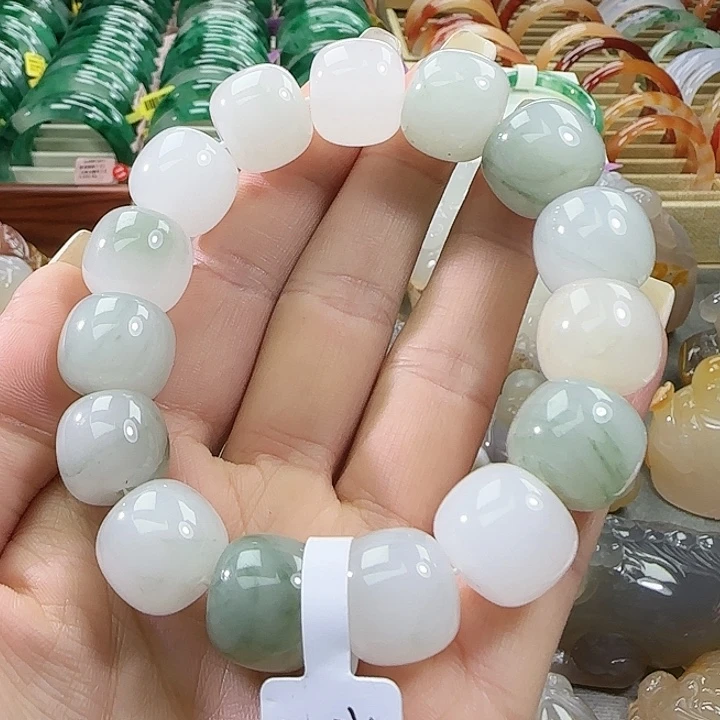 玛瑙/玉髓合金天山翠16mm手串