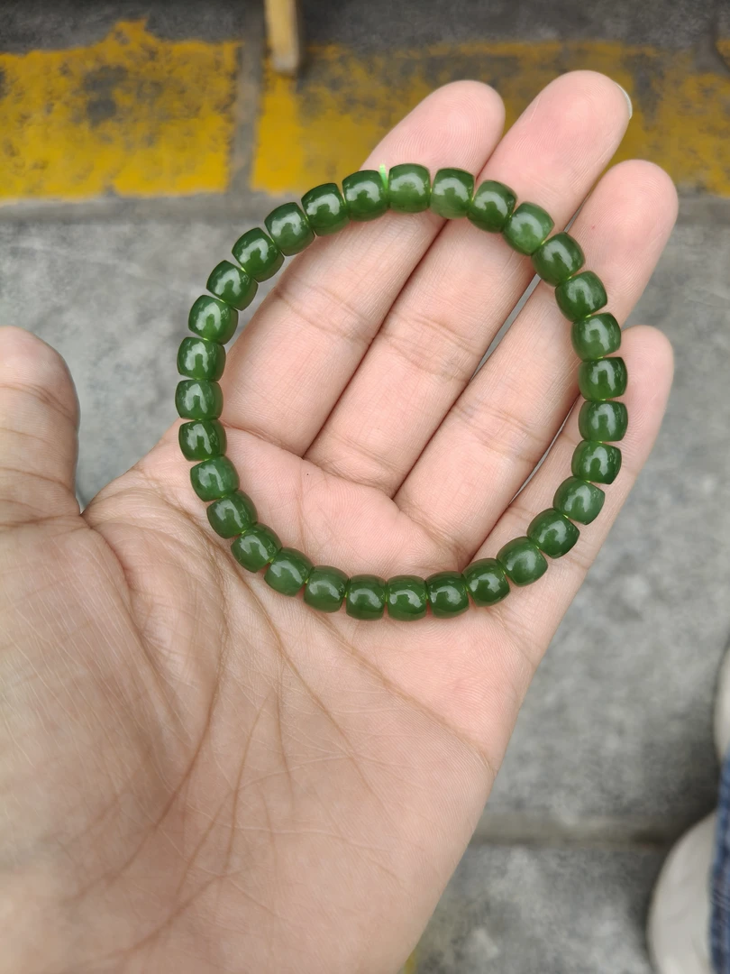 和田玉碧玉卡 7×6 直切手串