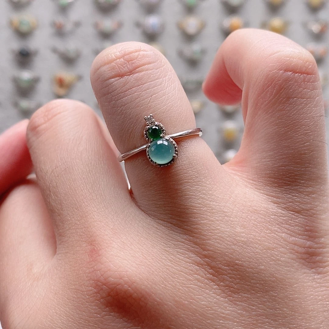 翡翠银S925镶嵌戒指