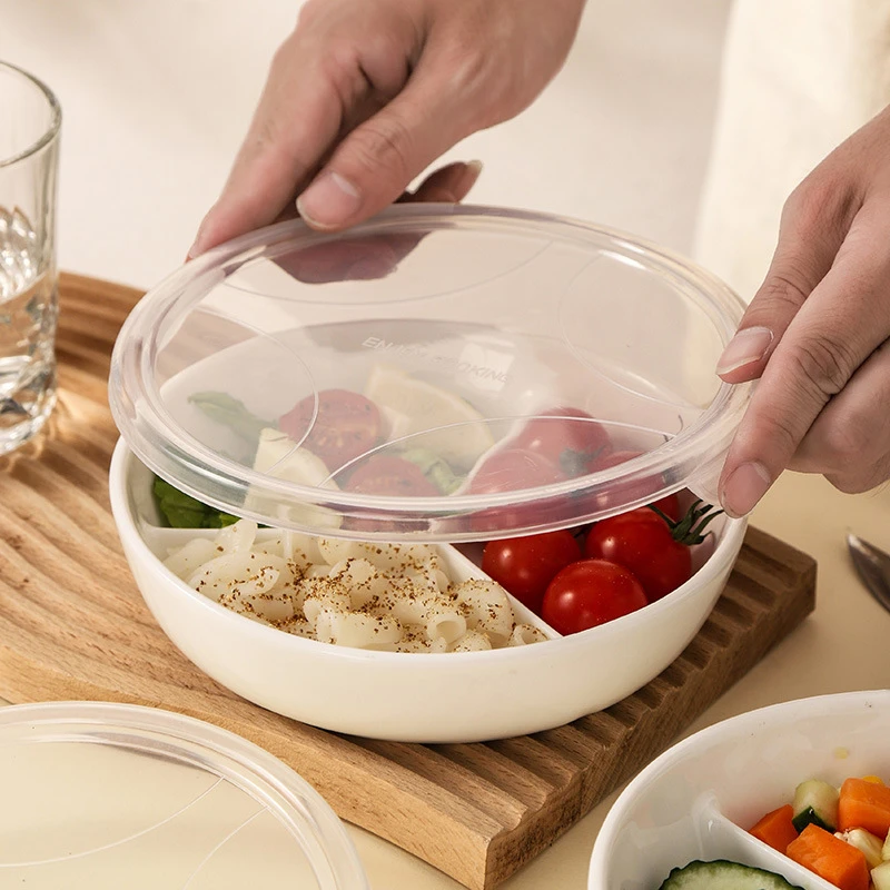 陶瓷三分格蒸盘圆形婴儿宝宝辅食一锅蒸炒锅蒸碗屉电饭锅蒸笼