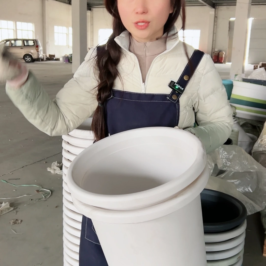 树脂瑕疵四季盆7#白色6个无托